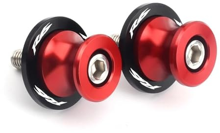 Diábolos M6 para Yamaha YZF R6 YZF Tornillos De Soporte para Basculante De Motocicleta Soportes para Caballete(Rojo,with Logo)