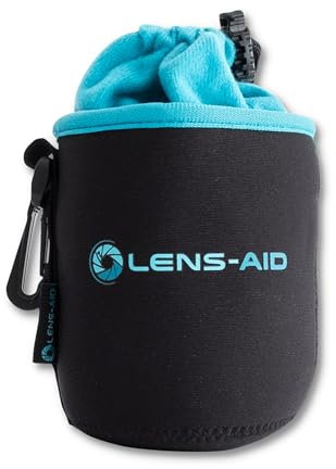 LENS-AID Neopren Objektivbeutel mit Fleece-Fütterung als Set oder einzeln Objektivtasche BZW. Köcher als Schutz für Objektiv, Blitz, Monitor, Kamera-Zubehör - XS