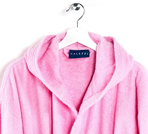 Caleffi – Peignoir Bain Homme et Femme en 100% coton, doux, absorbant et respirant, avec capuche, ceinture et poches – Parfait pour la salle de bain, le spa ou le sauna - Robe Chambre Femme