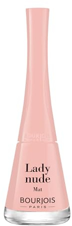 Bourjois Smalto Unghie 1 Seconde, ad Asciugatura Rapida, Effetto Manicure Professionale a Lunga Durata, 9 ml, Lady Nude Mat