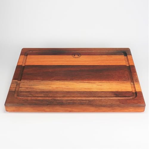 Palatina Werkstatt ® Köksbräda med allround saftspår 40 x 30 cm gjord av gammalt fat (ek) handgjord | robust och skonsam mot bladen | köksbräda från påfågel | VK: 119,– €