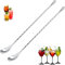 2 Pièce Cuillère de bar torsadée avec bouton en métal 30.5cm/ 12-Acier inoxydable,pour ustensiles de Bar,Cuisine,Grandes Tasses,pour Martinis Café Bar Cuillères à Cocktail Shaker Agitateur Cocktail