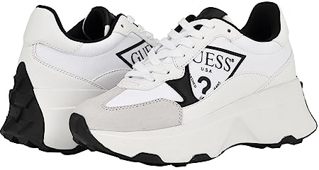 Guess Zapatillas Calebb para Mujer, Blanco Negro 144, 41 EU