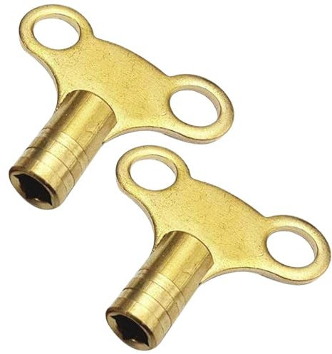 Radiator Bleed Key Solid Brass Clock Key Easy Grip Butterfly Design Venting Air Valve - Pack of 2