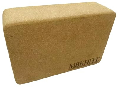 MBKHFLL Cork Yoga Blocks, Natural Cork, High Density with Non Slip Surface, Eco-Friendly Accessories for Women, Ideal for Yoga, Pilates, Stretching…