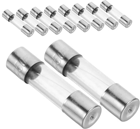 BELLIFFY Lot De 100 Fusibles En Verre 5x20 Mm 5 a 250 v Pour Guirlandes Lumineuses De Noël, Fusible Tubulaire à Action Rapide, Protection Électrique Fiable Pour Décorations Festives