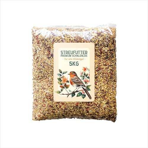 Blumixx Nourriture pour oiseaux sauvages sans coquille, 5 kg, propre sans coquilles, pas de saleté sur le balcon et la terrasse, pour oiseaux sauvages comme la mésange, le rouge-gorge, le merle et le