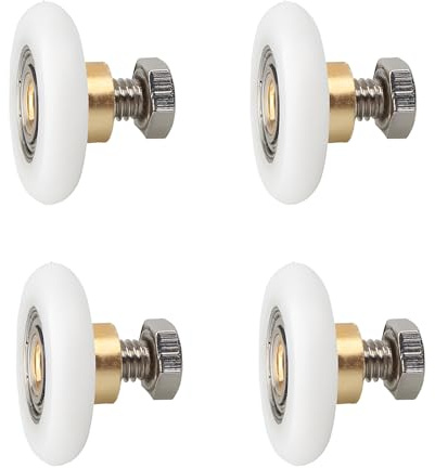4 stycken ersättningsrullar för duschdörr, 25 mm duschdörrhjul, duschdörrshjul skjutdörrsrulle, gör-det-själv ersättningsdelar för glasduschdörrar