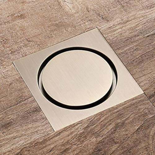 Golvbrunn Mässing, Fyrkant 10x10cm Badrum Dusch Avloppsgaller Sil Toalett Balkong Vatten Anti Lukt Avlopp, Black