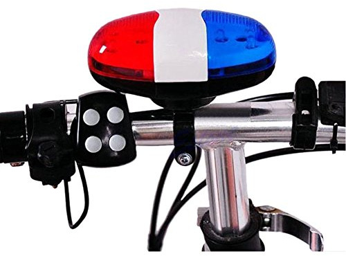 Glayent Timbre de bicicleta con 6 luces LED, bocina de 4 tonos, luz LED, sirena electrónica, timbre de bicicleta para niños, accesorios de bicicleta