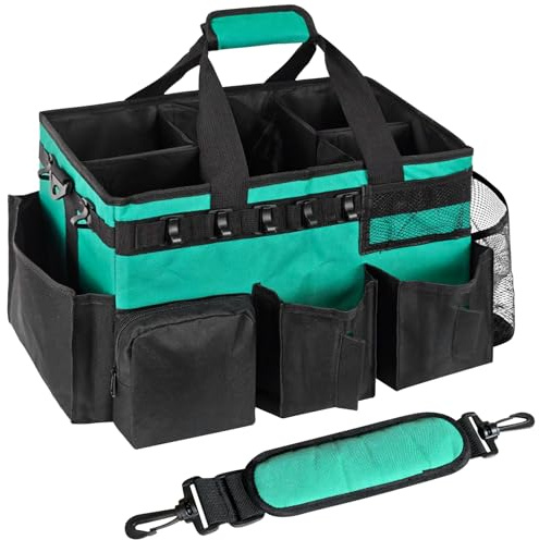 amzoya Wearable Cleaning Caddy Bag,WithDetachable Divider cleaning bags for housekeepers, With Adjustable Shoulder Strap for Cleaners & Housekeeper