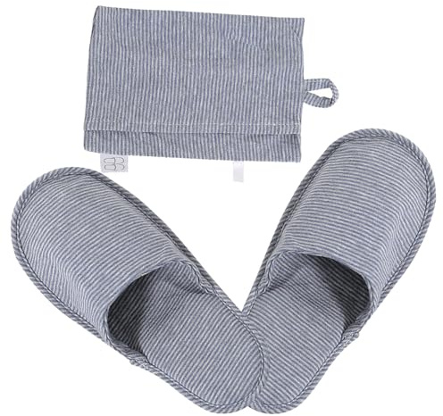 IWOWHERO Ciabatte da Viaggio Pieghevoli in Cotone Suola Flessibile, Pantofole Traspiranti Leggere da Donna Borsa Portaoggetti per Viaggi e Business, Taglia Unica 23-27 Colore Casuale