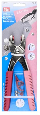 Prym 390914 Vario pinza bacca – Per bottoni a pressione, occhielli, rivetti e bottoni jeans – Include utensili per foratura, impugnatura ergonomica, accessori per cucito versatili