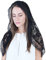 Mantilla de encaje con velo católico, velo de iglesia, capilla, velo para cubrir la cabeza de la misa latina, Negro -, M