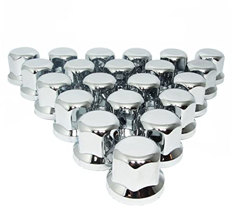 MGF 20 Piezas 33 mm Cromo plástico Tuercas de Rueda Tapas de Pernos Cubiertas Camión Camión Remolque