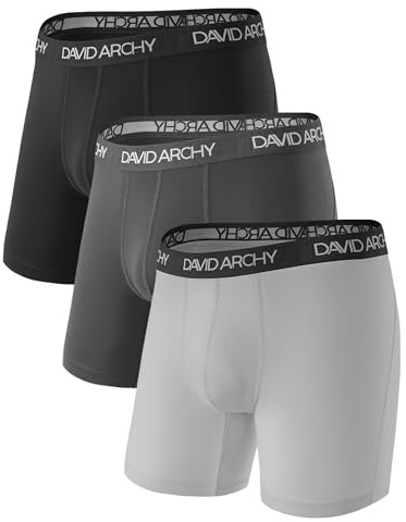 DAVID ARCHY Boxershorts för män underkläder mjuka män kalsonger, luftgenomsläppliga och bekväma multipack retroshorts för vardag, S