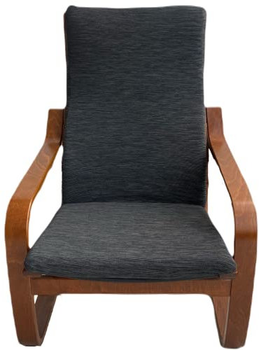 Dorian Home Kissenbezug für Poang-Sessel, aus elastischer Stricktechnik, praktischer Bezug, maschinenwaschbar, bügelfrei (Asche)