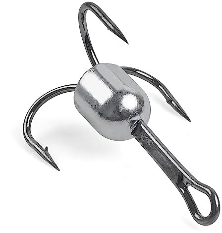 Snagging Drillinge Angelhaken Angeln Bleigewicht Triple Haken Starkes Großformat Snagging Gewicht Angelhaken Seefischerei Salzwasser Drillingshaken (8/0-5stk)