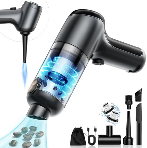 POYET Handheld Vacuum Cordless, Mini Car Vacuum Cleaner, 3 in 1 Portable Rechargeable Dust Buster & Air Blower & Hand Pump Powerful Small Vacuum for Home, Office Car Cleaning