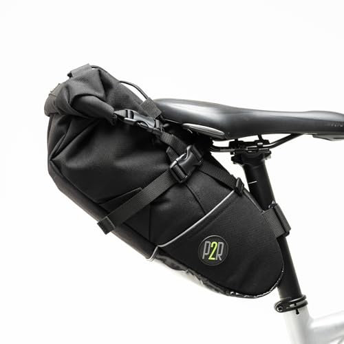 PACK2RIDE Inova Light FahrradsattelTasche – wasserabweisendes, strapazierfähiges Cordura-Gewebe, unverzichtbar für Bikepacking – Aufbewahrung unter dem Sitz, für Rennrad und Gravel-Radfahren - Schwarz