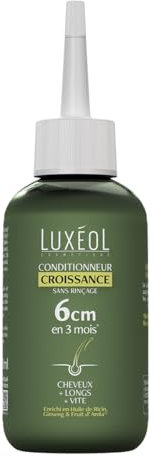 Luxéol - Conditionneur Croissance Sans Rinçage - Pousse de 6cm en 3 Mois* - Cheveux Plus Longs Plus Vite - Cliniquement Prouvé - Formule d'Origine Naturelle - Huile de Ricin, Amla, Ginseng(3) - 150 ml