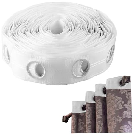 Occhielli rotondi a nastro, 10 m, 60 fori, 42 mm, protezione UV, nastro in tessuto per la casa
