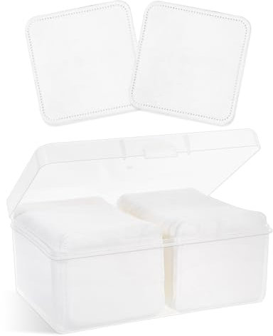 Qianyu 100 Pcs Square Cotton Pads for Face 3-Layer Face Eye Makeup Remover Cotton Pads Soft Absorbent Double-Side Save Water Face Pads for Cosmetic Nail Personal Daily Skin Care