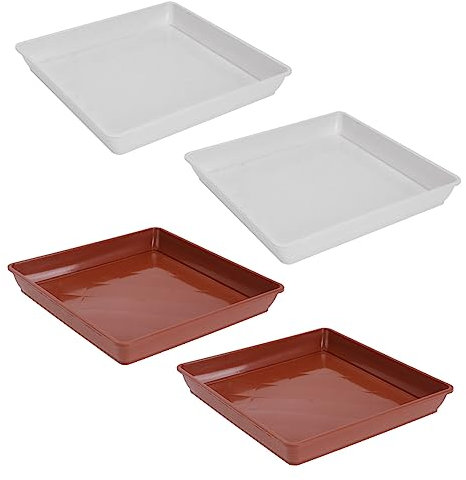 Milisten 4piezas Bandeja De Plástico para Bonsái Resistente y Práctica Trayectoria Cuadrada para Macetas para Oficina y Hogar