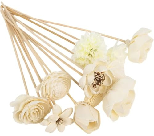 Dinntty 11 Pcs Fragrances Diffuser Stick Artificial Flower Rattan Sticks Diffuser Fireless Fragrance Aromatherapy Stick Replacement Stick Home Decor
