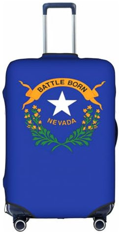 NBAGHPQ Nevada State Flag Print Universale Elegante Valigie Copertura Elastica Lavabile Anti Graffio Bagagli Protector, bianco, XL
