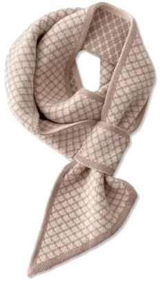 LumiSyne Fashion Skinny Knitted Scarf For Women Winter Easy Pull-Through Design Retro Diamond Plaid Letter Pattern Narrow Long Neckerchief Neck Scarf Warm Collar Scarf