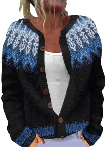 Uwdiohq Gilet Femme Chic Et Elegant Pull Tricoté, Cardigan, Veste (Blue, L) Cardigan Blanc Cachemire Long Grande Taille Fin Ete Vert Marron Col Chale Leger Sans Manche Chauffant Pulls Tricot