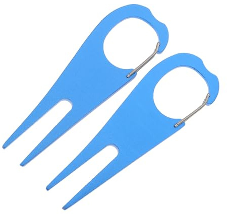JOINPAYA 2 Piezas Herramientas de Entrenamiento para Golf Tenedor Metálico para Reparación de Césped Compacto y Portátil para Cuidado de y Marcaje de Bolas Color Aleatorio Color Aleatorio