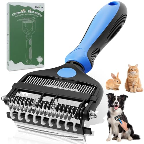 Brosse Chien et Chat Poil Long 3 EN 1 Brosse Démêlante Efficace | Professionnel Toilettage Outil Râteau pour Sous-poil Chiens et Chats, Brosse Professionnelle de Démêlage,Sûr et Efficace