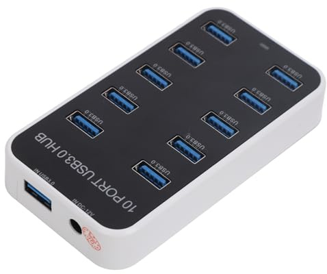 Omquot Data Hub USB 3.0 Expander 10 Portar Snabb Dataöverföring för Stationär Bärbar Dator och Spelkonsol ABS