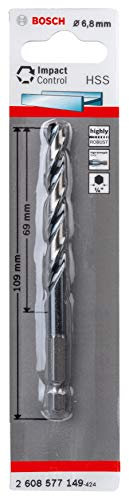 Bosch Accessories Forets hélicoïdaux Impact Control HSS (pour métal, 6,8 x 69 x 109 mm, Accessoires pour perceuse à percussion)