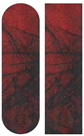 BEUSS Roter Schädel Muster Skateboard Griptape Rutschfest Selbstklebend Longboard Griptapes Aufkleber Griffband(84 * 23cm 1pcs)