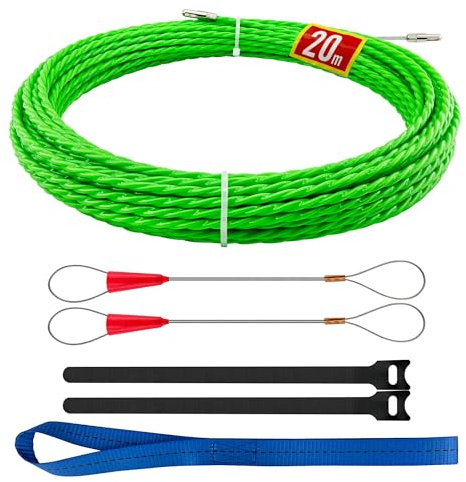 Einziehfeder 20m,Φ4.5mm - Kabeleinziehhilfe,einziehhilfe mit Einziehfeder,Einziehspirale,Zugdraht, einzugsfeder für Kabel & Elektroinstallationen
