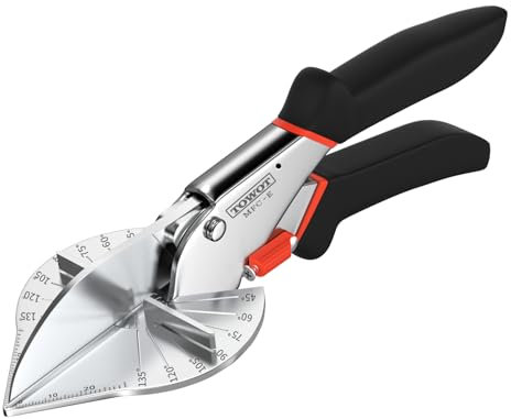 TOWOT Gehrungsschere,Winkelgehrungsschere,Multifunktionale Kanalschere für winkeliges Schneiden,Verstellbar von 45 bis 135 Grad für perfekte Winkel