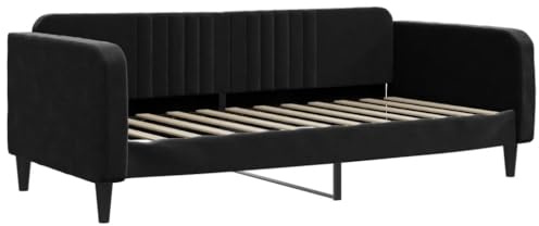 vidaXL Dagbädd svart 90x200 cm sammet