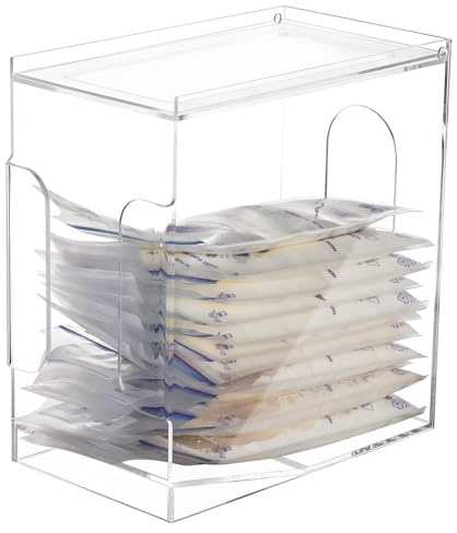 KOEMEHR Breast Milk Storage Bags Freezer Organiser, Breast Milk Storage Tower for Breast Milk Storage Bags Breastmilk Storage Containers - Holds Up to 60 oz, Transparent