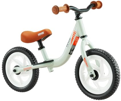 VEVOR Bicicleta de Equilibrio para Niños, Aleación de Aluminio para Niños 1 a 5 Años con Asiento y Manillar Ajustables, Neumáticos de Espuma EVA, sin Pedales, Soporte de 25 kg, 860 x 465 x 510 mm