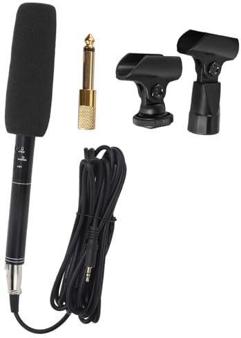 VOANZO Micrófono de Mano para entrevistas Micrófono de grabación Profesional para cámaras DSLR Teléfonos móviles Micrófono de Radio en Vivo para periodistas y grabación de Campo