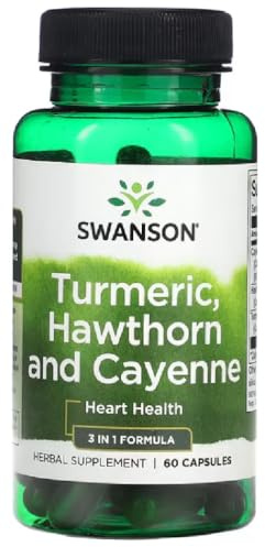 Swansons Swanson - Turmeric, Hawthorn and Cayenne | Herbal Blend for Heart and Joint Health | 60 Capsules
