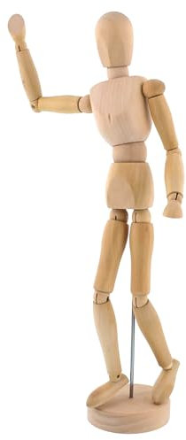 20cm Wooden Mannequin Body - Fully Articulated Artist Drawing Mannequin with Stand, Male Figure Model for Sketching, Art Classes & Home Decoration