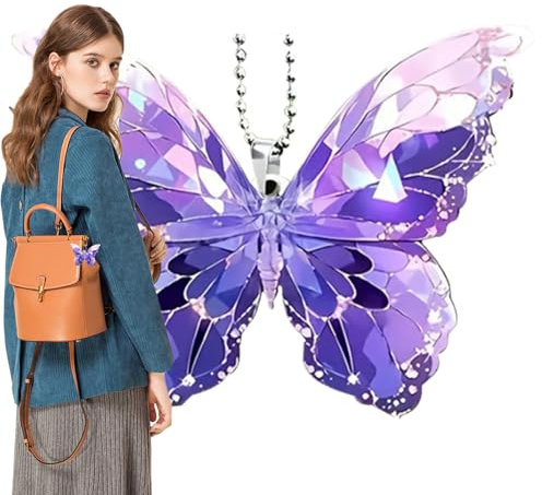 Ornements de Papillon pour Arbre, Papillon cristallin | Catcher du Soleil Animal - Décoration de fenêtres de Fabricant d'arc-en-aux Paillettes pour Les Sacs à Dos, poignées de Porte, Arbres de