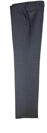 ALVIPERI Pantalone Uomo Classico in Fresco di Pura Lana Vergine vestibilità Comoda Taglie Forti e calibrate (54, Grigio Scuro)