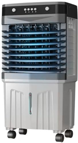 Enfriador de pantano, enfriador de aire evaporativo, para uso comercial de garaje, aire acondicionado industrial, con tanque de agua, aire acondicionado portátil con 3 velocidades, temporizador de 12