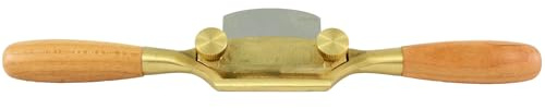 JUUMA - Pialla a coda con suola piatta, bronzo con manici in legno di ciliegio, larghezza ferro 50 mm, larghezza totale 265 mm, spessore ferro 3,2 mm