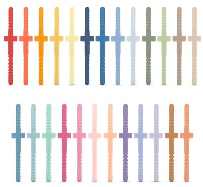 Ryan & Rose Jesus Bracelets - Cross Silicone Bracelet (Painted Desert (25 Pack), Extra Small)
